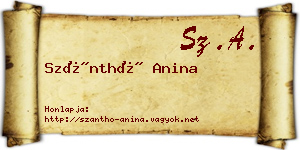 Szánthó Anina névjegykártya